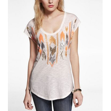 SEQUIN AZTEC SLUB DOLMAN TEE at Express