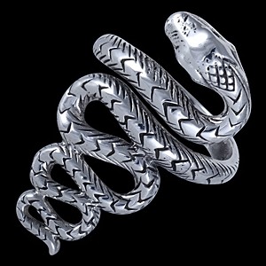 Large Snake Silver Ring
