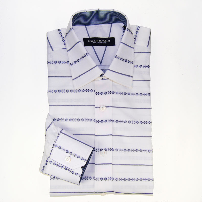 Patterned White Classic Fit...