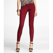 STELLA COLORED JEAN LEGGING-DARK RED at Express
