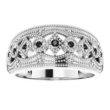 Sterling Silver Black Spinel Ring