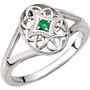 Sterling Silver Emerald Granulated Filigree Ring