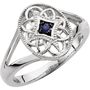 Sterling Silver Blue Sapphire Granulated Filigree Ring