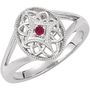 Sterling Silver Ruby Granulated Filigree Ring