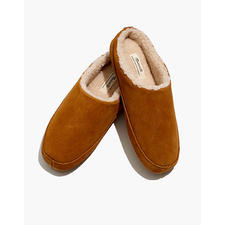 Men's Suede Scuff Slippers in golden pecan image 1