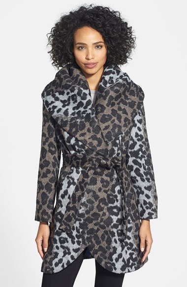 T Tahari Leopard Print Wool...