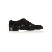 LanvinCrystal-embellished velvet Derby brogues