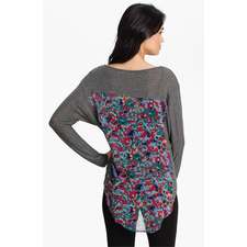 Lush Print Mixed Media Dolman Top (Juniors) | Nordstrom