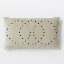 Studded Velvet Rings Pillow Cover - Putty | West Elm