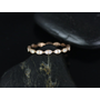 Leah 14kt Thin Rose Gold Leaves Double Diamond Eternity Band (Other Metals and Stone Options Available)