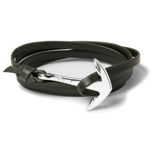 Miansai Leather and Metal Anchor Wrap Bracelet