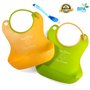 Baby Bibs - Cute Baby Bibs for Boys and Girls - Free Bonus Silicone Feeding Spoon - The Crud Catcher Baby Bib Is Soft, Waterproof, and Flexible - Your Easy Solution to Messy Clean up - Lifetime Guarantee