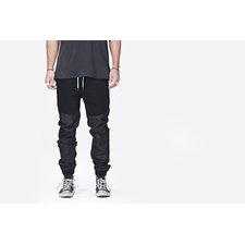 Men's Black Track Sureshot Pant (Black/Leather)