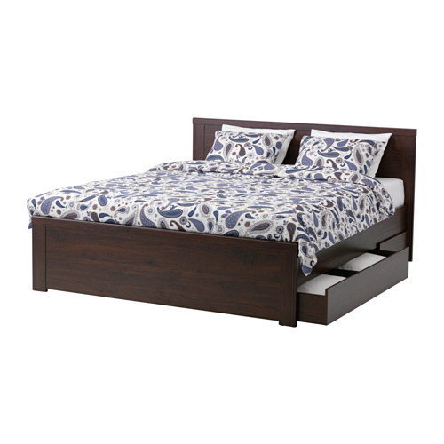 BRUSALI Bed frame with 4 st...