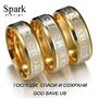 8mm Christian Russian GOD SAVE US Cross Rings Polished Stainless Steel Gold Color Wedding Band Religious Midi Finger Ring Party