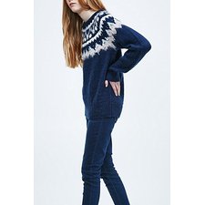 Cooperative Christmas in Siberia Jumper in Navy - Urban Outfitters