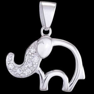 SILVER ELEPHANT PENDANT WIT...