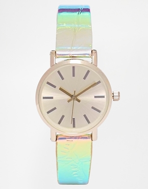 Image 1 of ASOS 90s Holographic Strap Watch