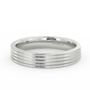 Ribbed Wedding Band with White Gold