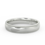 D - Shape with Grain Wedding Rings
