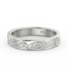 Cletic White Gold Wedding Band