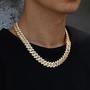 gold prong cuban necklace