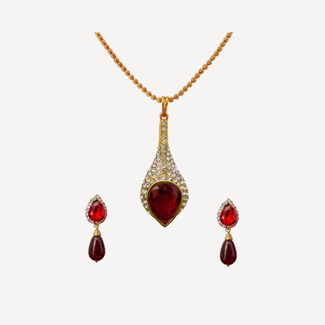 Gold and Maroon color Neckl...