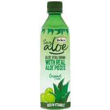Grace Say Aloe Aloe Vera Drink with Real Aloe Pieces, Original 500ml (Pack of 6)