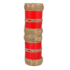 Dulhan Ka Chura with White Moti & Golden Stone