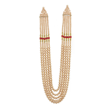 Dulhe ki Golden Mala with Red Beads