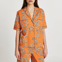Orange leopard printed pyjama shirt