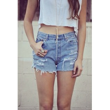 Image of Luna Distressed High Shorts