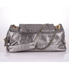 3k CHANEL SILVER METALLIC LEATHER TOTE HAND BAG PERFECTION! image 2