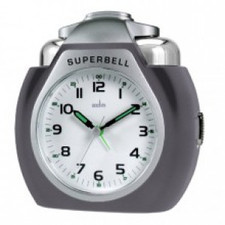 Acctim Superbell Grey case Quartz Bell Alarm Clock 13977