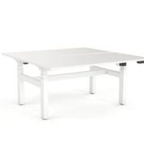 Double Sided White Electric Desk