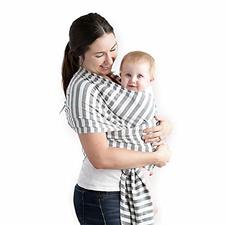 4 in 1 Baby Carrier Wrap and Baby Sling Carrier, Gray and White Stripes Cotton