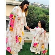 Georgette Material Mother and daughter Kameez