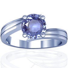 Round Shape Blue Sapphire Solitaire Ring (1.49cts)