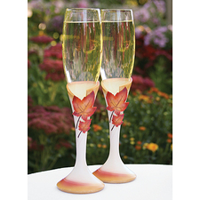 Simply Autumn Flutes Wedding Flutes