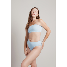 Seaside Bandeau High Waist Bikini Set in Light Blue