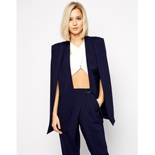 Image 1 of Lavish Alice Collarless Cape Blazer