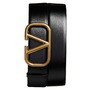 VALENTINO GARAVANI VLOGO Buckle Leather Belt, Main, color, BLACK