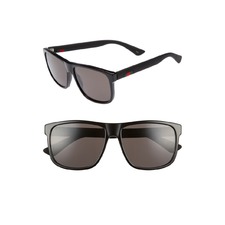 GUCCI 58mm Sunglasses, Main, color, Black