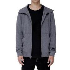 Konus Men Zip Up Hoodie With Chenille Embroidery In Heather Grey-Made By Luxe