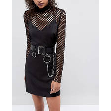 ASOS DESIGN chain & ring detail waist & hip belt, 1 of 4
