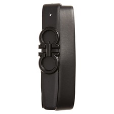 SALVATORE FERRAGAMO Reversible Leather Belt, Main, color, NERO/ BLUEMARINE