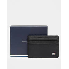 Tommy Hilfiger Eton leather cardholder in black, 1 of 4