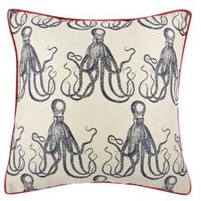 18" x 18" Octopus Jacquard Pillow design by Thomas Paul - BURKE DECOR