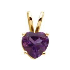 14K Yellow 6 mm Amethyst Heart Pendant