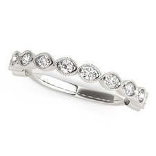  Buy 14k White Gold Antique Style Diamond Wedding Band (3/8 cttw) North Carolina